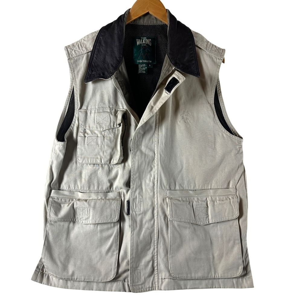 The Walking Co. Beige Cotton Vest S With Multiple Pockets Gorpcore  Outdoors